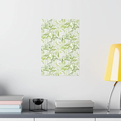 Snow Queen Pothos Pattern Botanical Print – Unframed Wall Art
