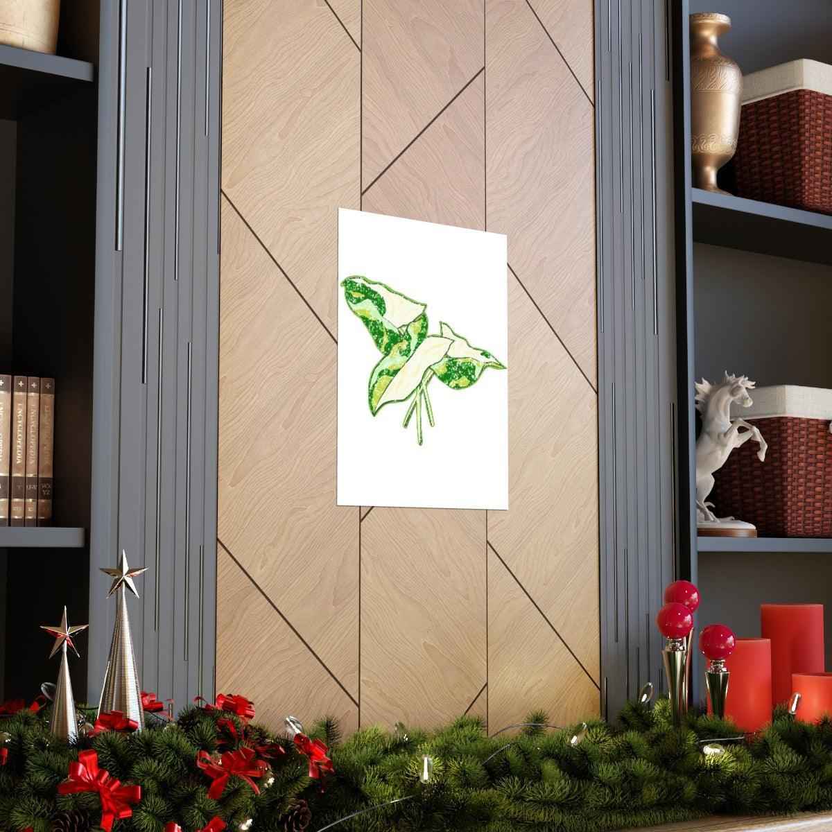 Marble Syngonium Botanical Print – Unframed Wall Art