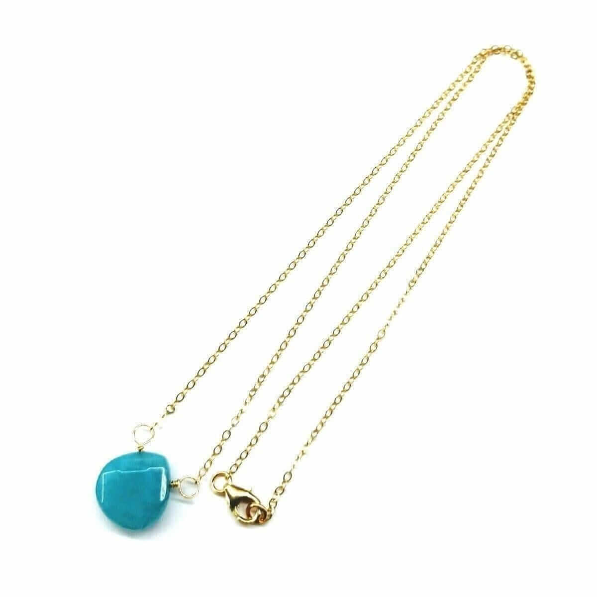 Gold Filled Aqua Jade Wire Wrap Gemstone Drop Necklace
