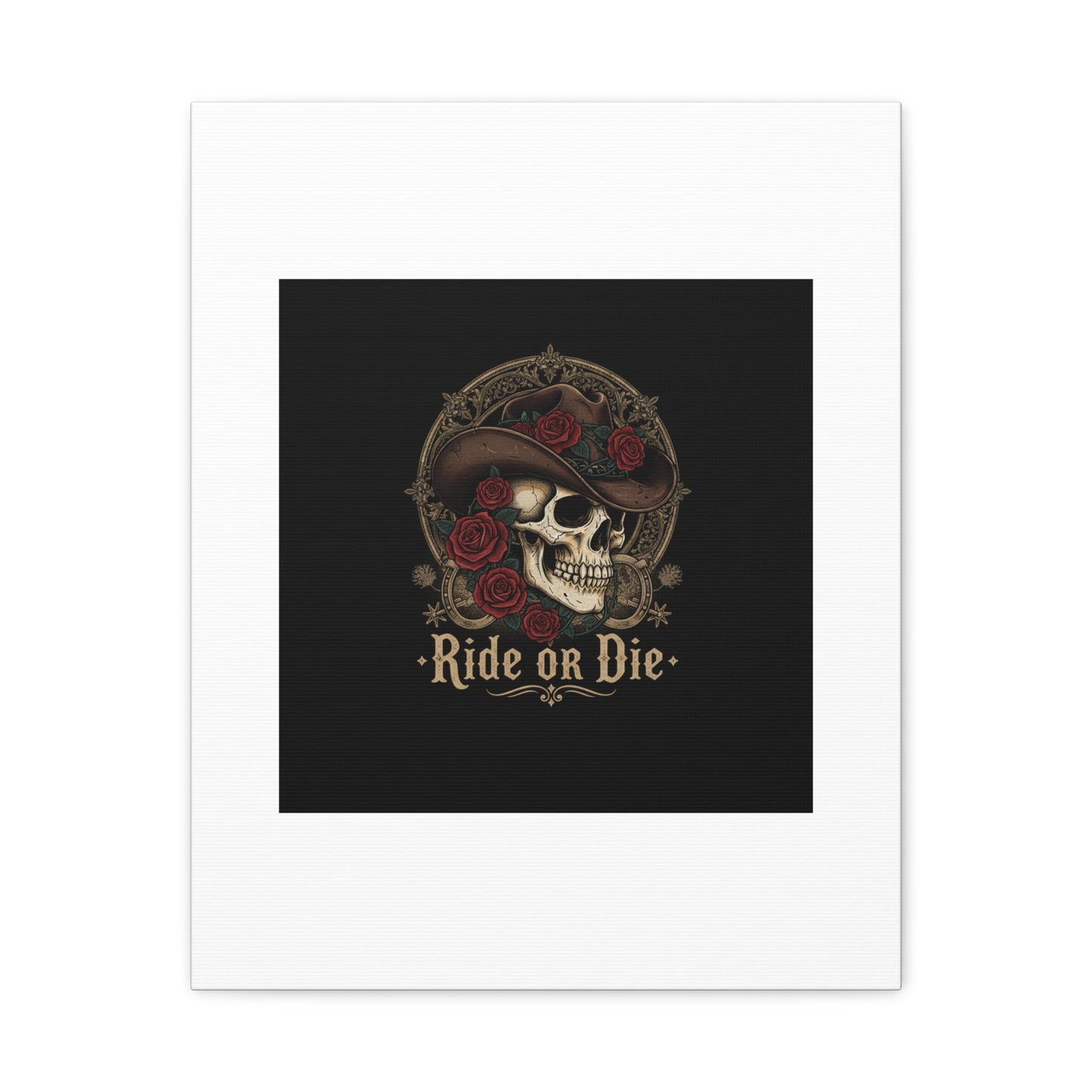 Ride or Die Skull Canvas | Western Skull Art, Gothic Americana