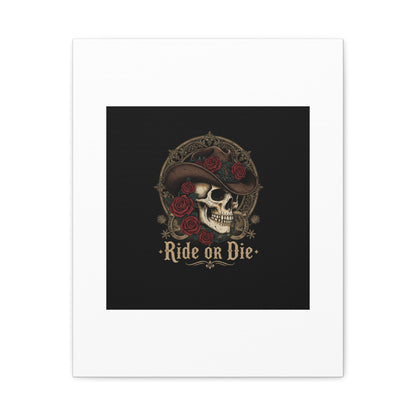 Ride or Die Skull Canvas | Western Skull Art, Gothic Americana