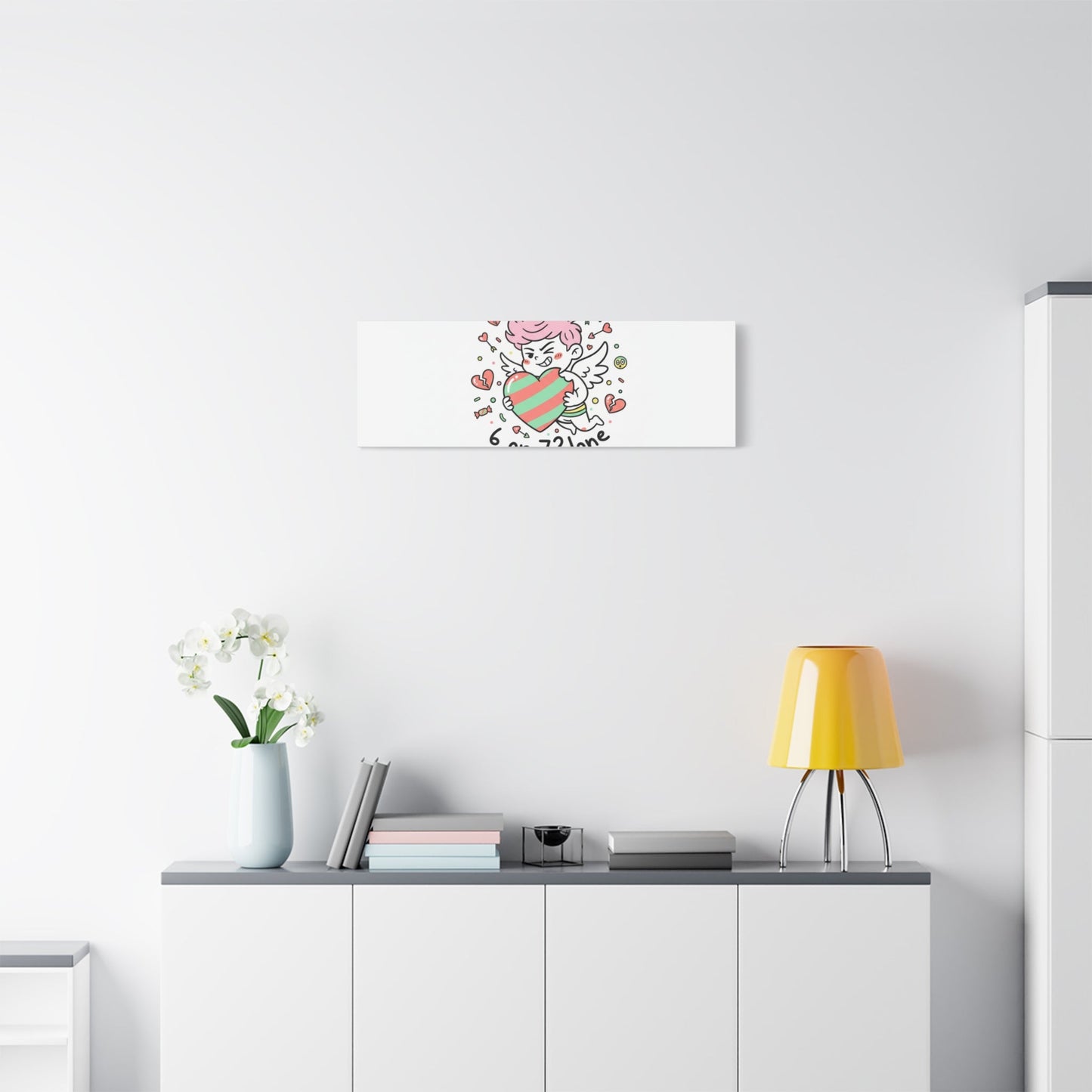 Weird Cupid heart illustration Canvas | Weird Valentine, quirky chaotic love