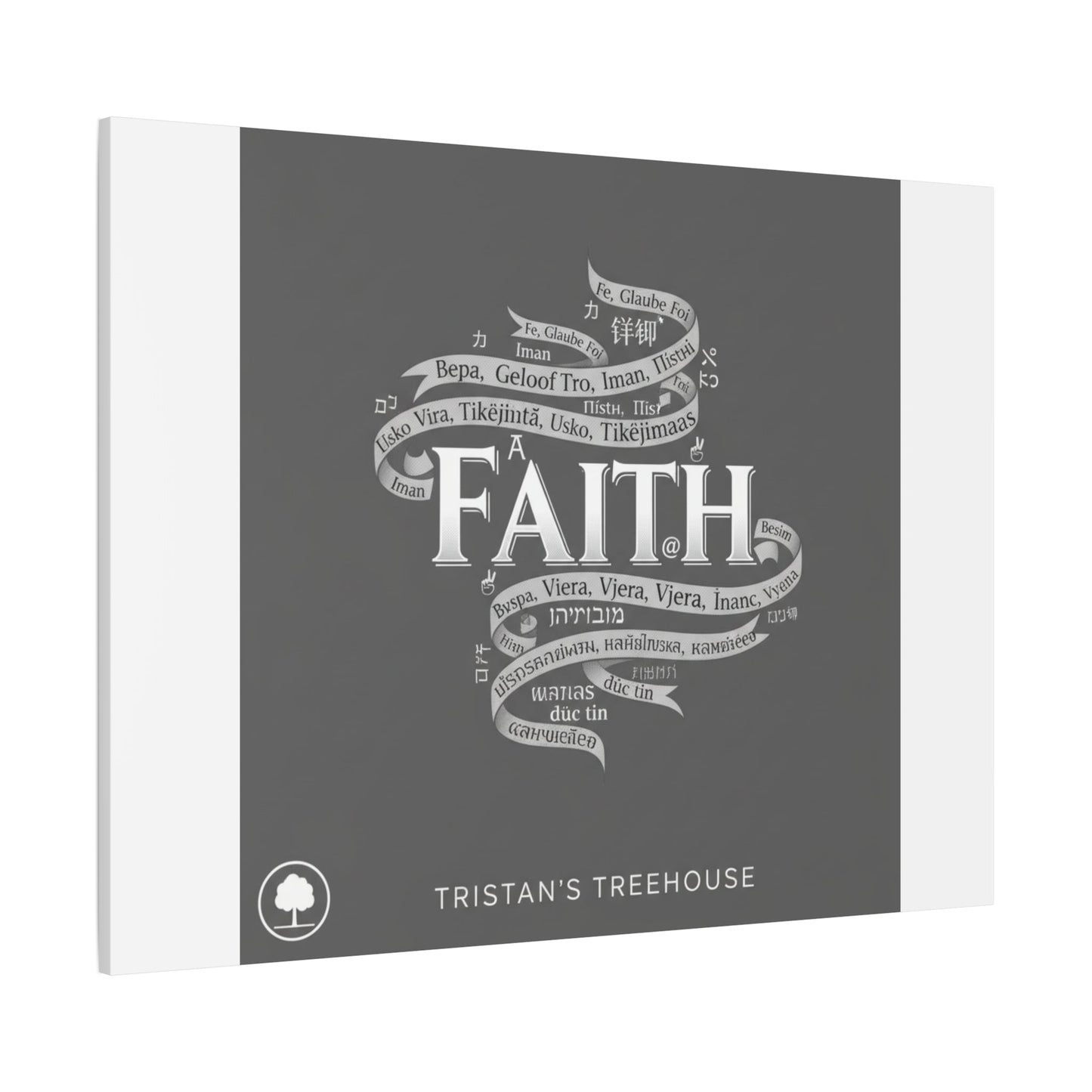 handwritten faith ribbon Canvas | sketch aesthetic, doodle design