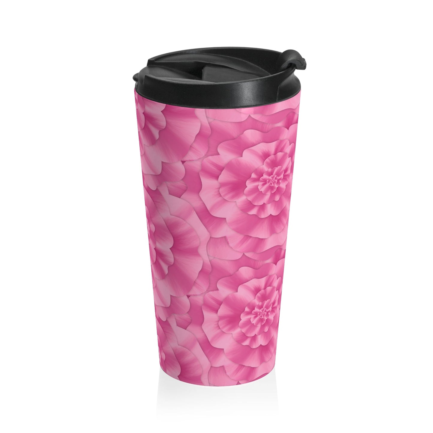 Peony Pattern 15 oz Vacuum Insulated Stainless Steel Travel Tumbler