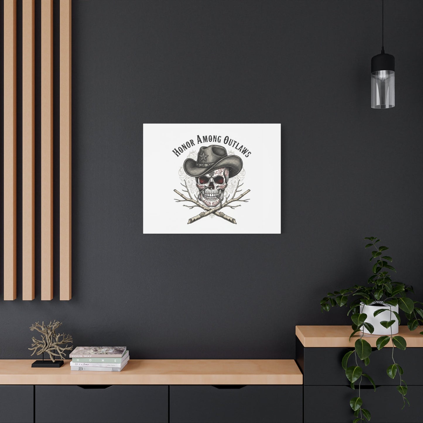 Honor Among Outlaws Canvas | Western Skull Art, Gothic Americana Desert Noir