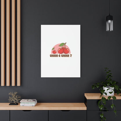 Six Severn Cherry Retro Graphic Canvas | kawaii fruit print, vintage cherry design