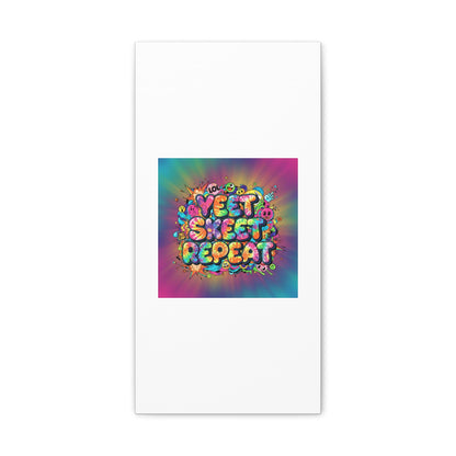 Yeet Skeet Repeat Canvas | Slogan & Glitch Graphic, Meme Phrase Wall Art