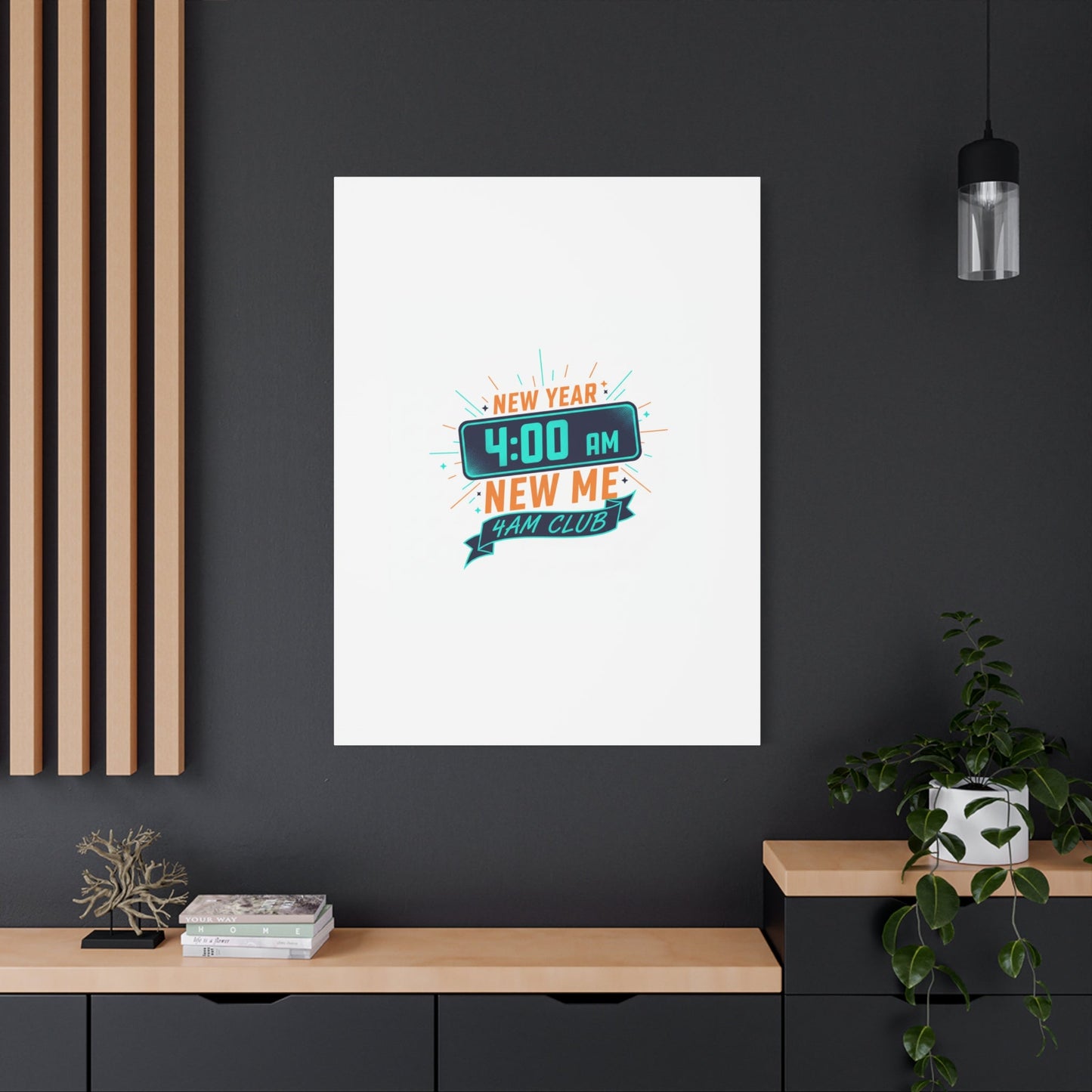 4AM Club New Year Graphic Canvas | Holiday Party Novelty, Festive New Year Decor