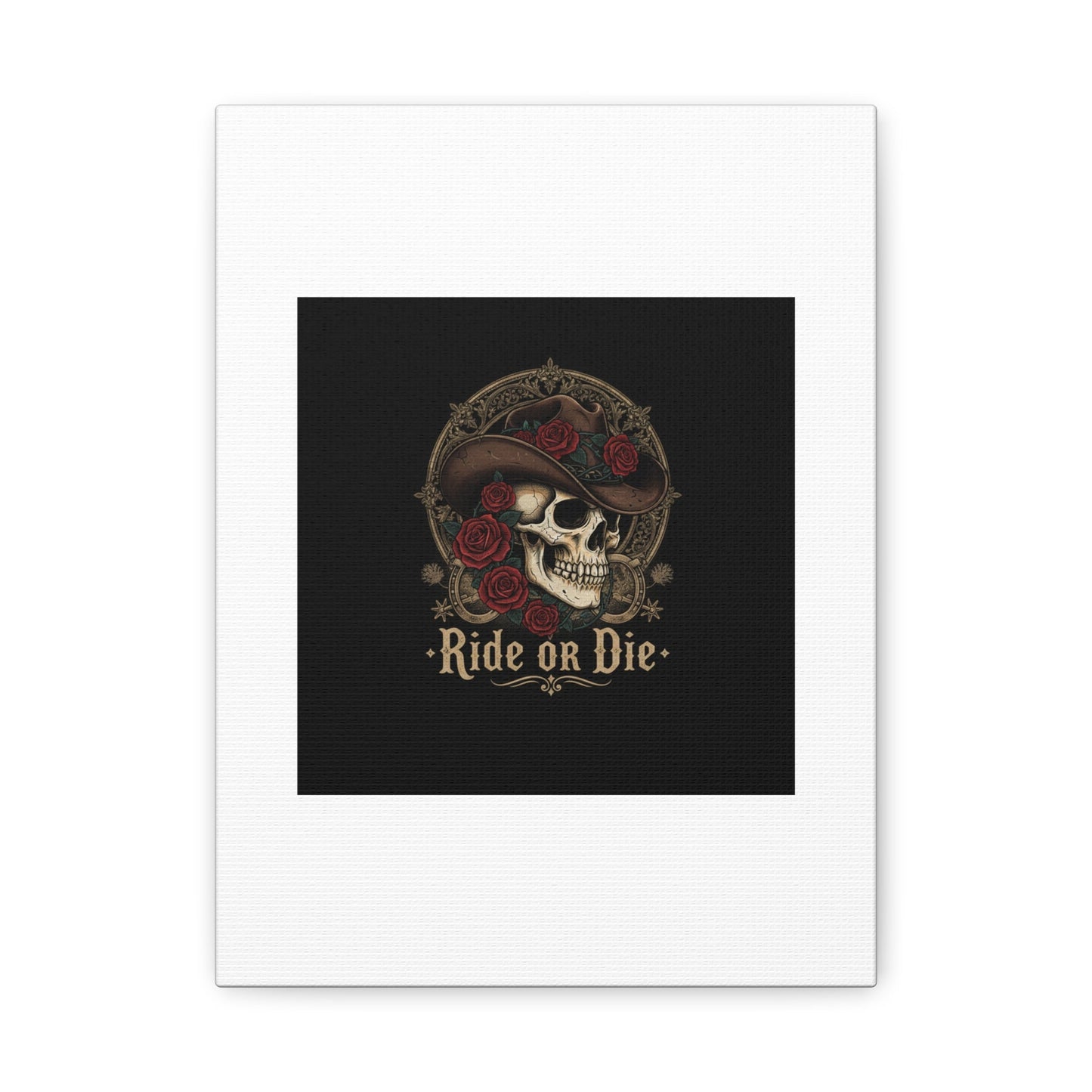 Ride or Die Skull Canvas | Western Skull Art, Gothic Americana