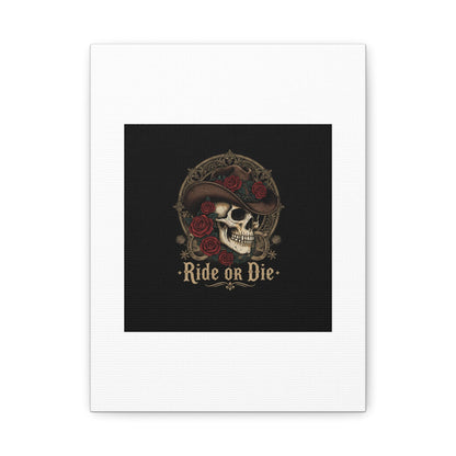 Ride or Die Skull Canvas | Western Skull Art, Gothic Americana