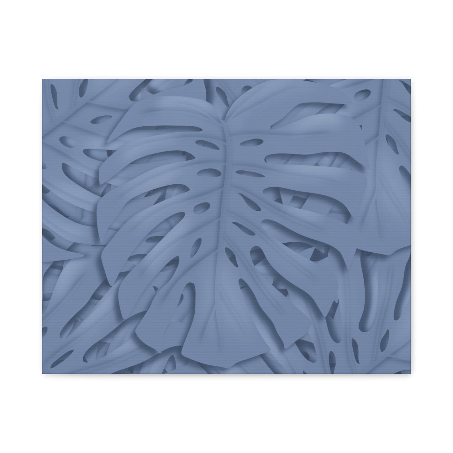 Blue Monstera Canvas Print – Botanical Wall Art