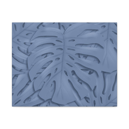 Blue Monstera Canvas Print – Botanical Wall Art