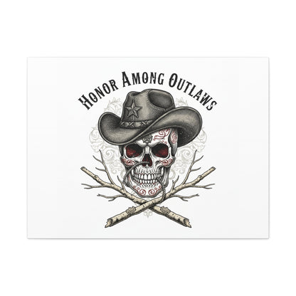 Honor Among Outlaws Canvas | Western Skull Art, Gothic Americana Desert Noir