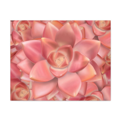 Graptosedum California Sunset Succulent Pattern Canvas Print – Botanical Wall Art