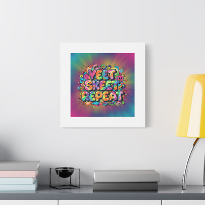 Yeet Skeet Repeat Canvas | Slogan & Glitch Graphic, Meme Phrase Wall Art