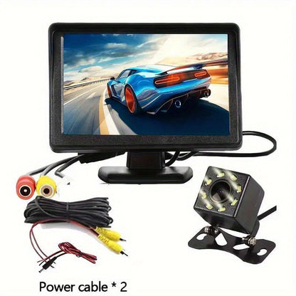 8LED Night Vision Reversing Camera HD 4.3 Inch Monitor Wide Angle Parking System for Multi Vehicle Safety Backup