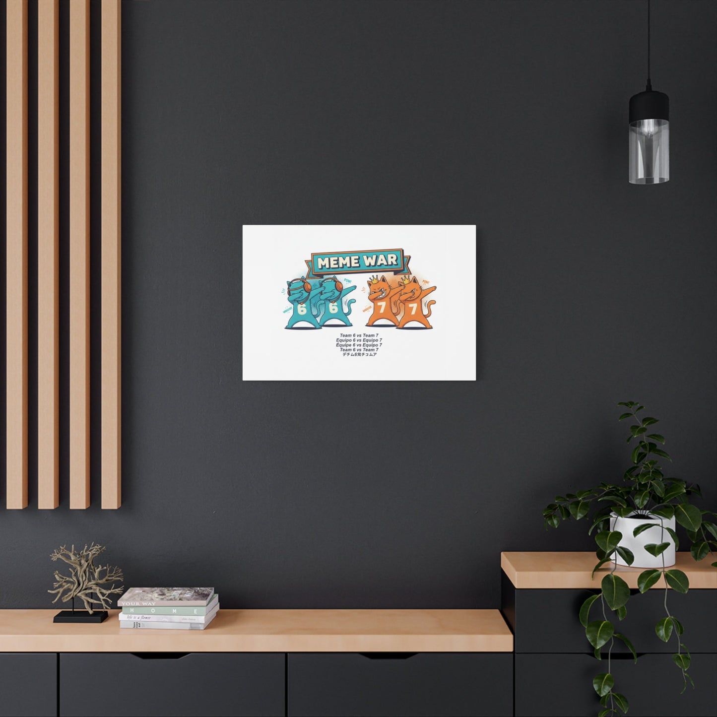 Meme War: Six vs. Seven Canvas Wall Art