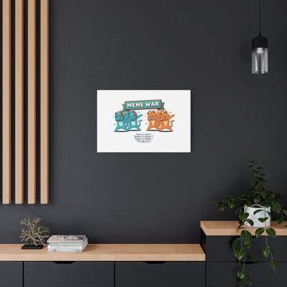 Meme War: Six vs. Seven Canvas Wall Art