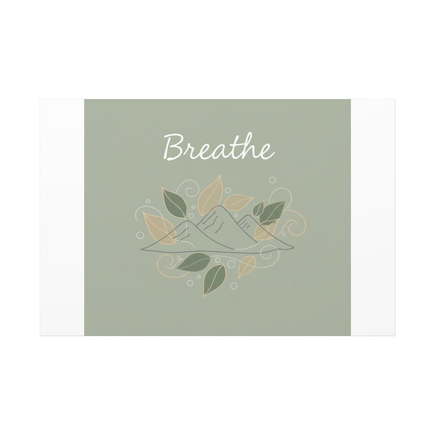 Breathe Mountain Line Canvas | Nature Symbols, Minimal Forest Wall Art