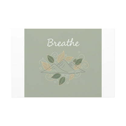 Breathe Mountain Line Canvas | Nature Symbols, Minimal Forest Wall Art