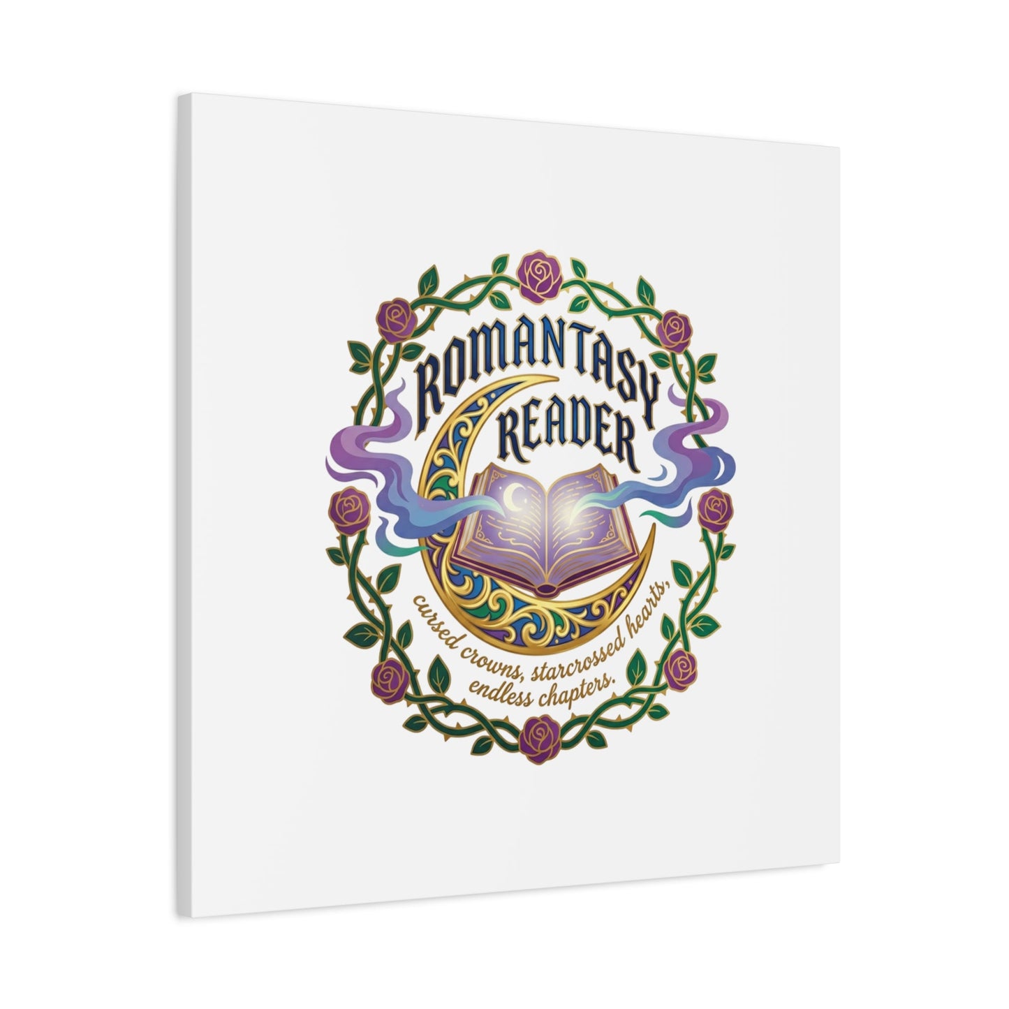 Romantasy Reader Canvas Print | enchanted bookish celestial gothic