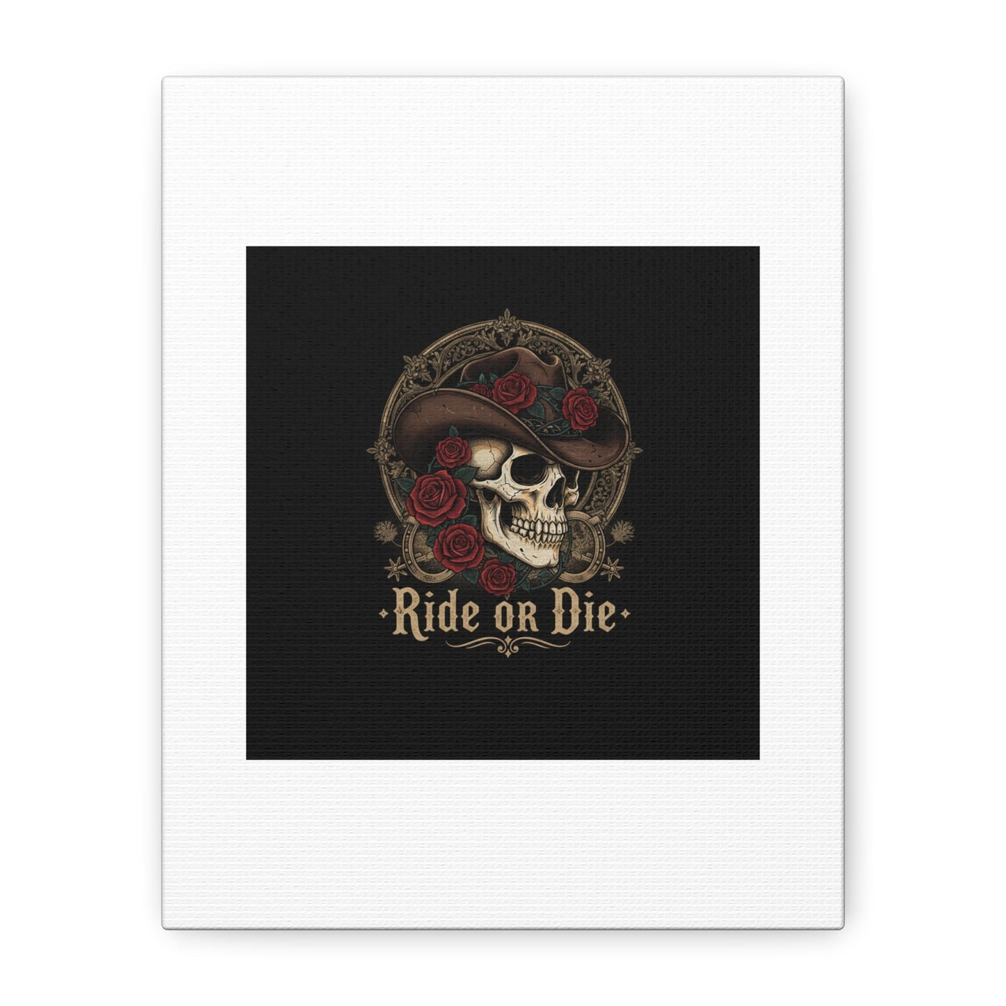 Ride or Die Skull Canvas | Western Skull Art, Gothic Americana