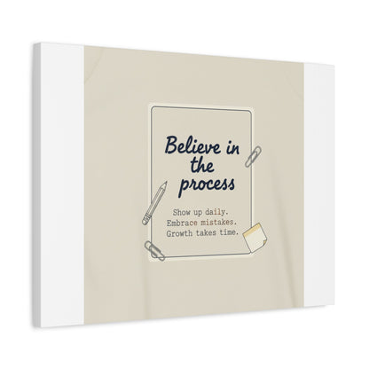 Believe in the Process Canvas | analogue note to self, handwritten reminder décor
