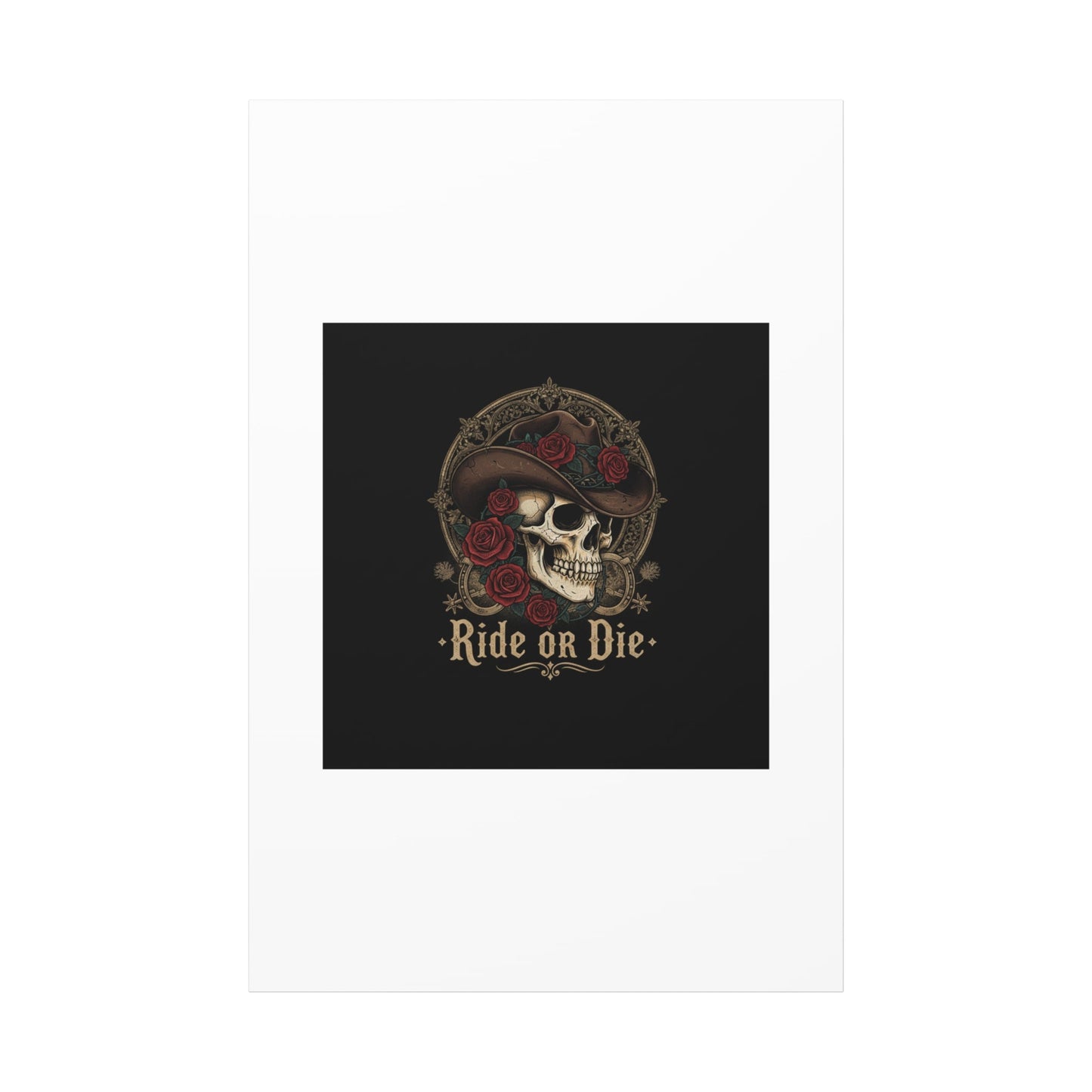 Ride or Die Skull Canvas | Western Skull Art, Gothic Americana