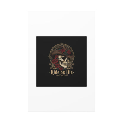 Ride or Die Skull Canvas | Western Skull Art, Gothic Americana