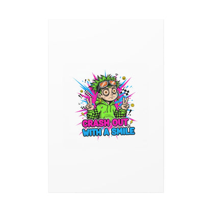 Crash Out With a Smile Canvas Print | Neon Skate Graffiti, Meme Meltdown Art