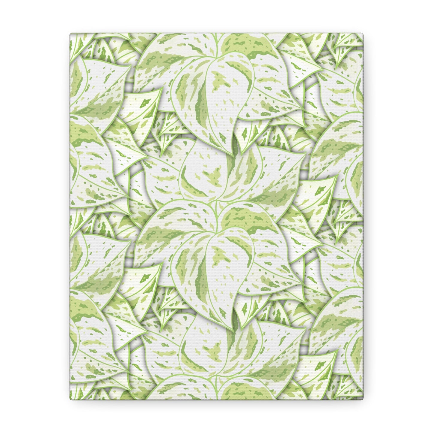 Snow Queen Pothos Pattern Canvas Print – Botanical Wall Art