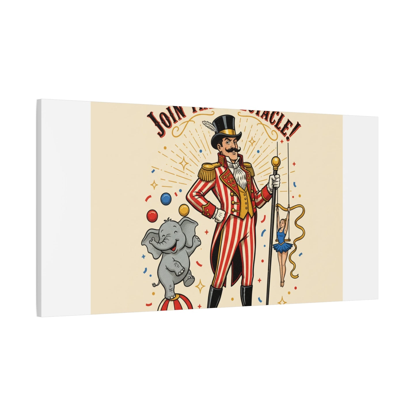 Join the Spectacle Circus Art Print | Matte Canvas, Stretched, Vintage Carnival Design