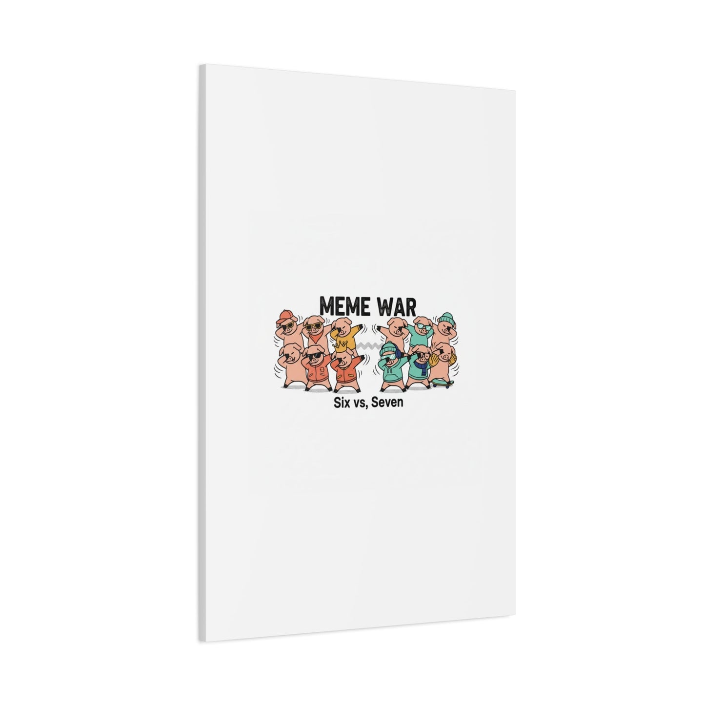 Meme War: Six vs. Seven Canvas Wall Art