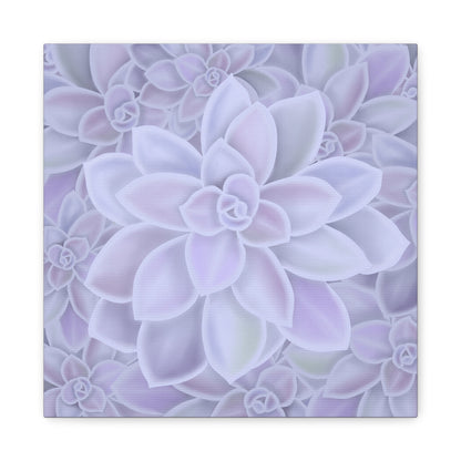 Graptopetalum Murasaki Succulent Pattern Canvas Print – Botanical Wall Art