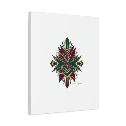 Art Deco geometric brass print Canvas | Neo-Deco chrome & gold fan motif