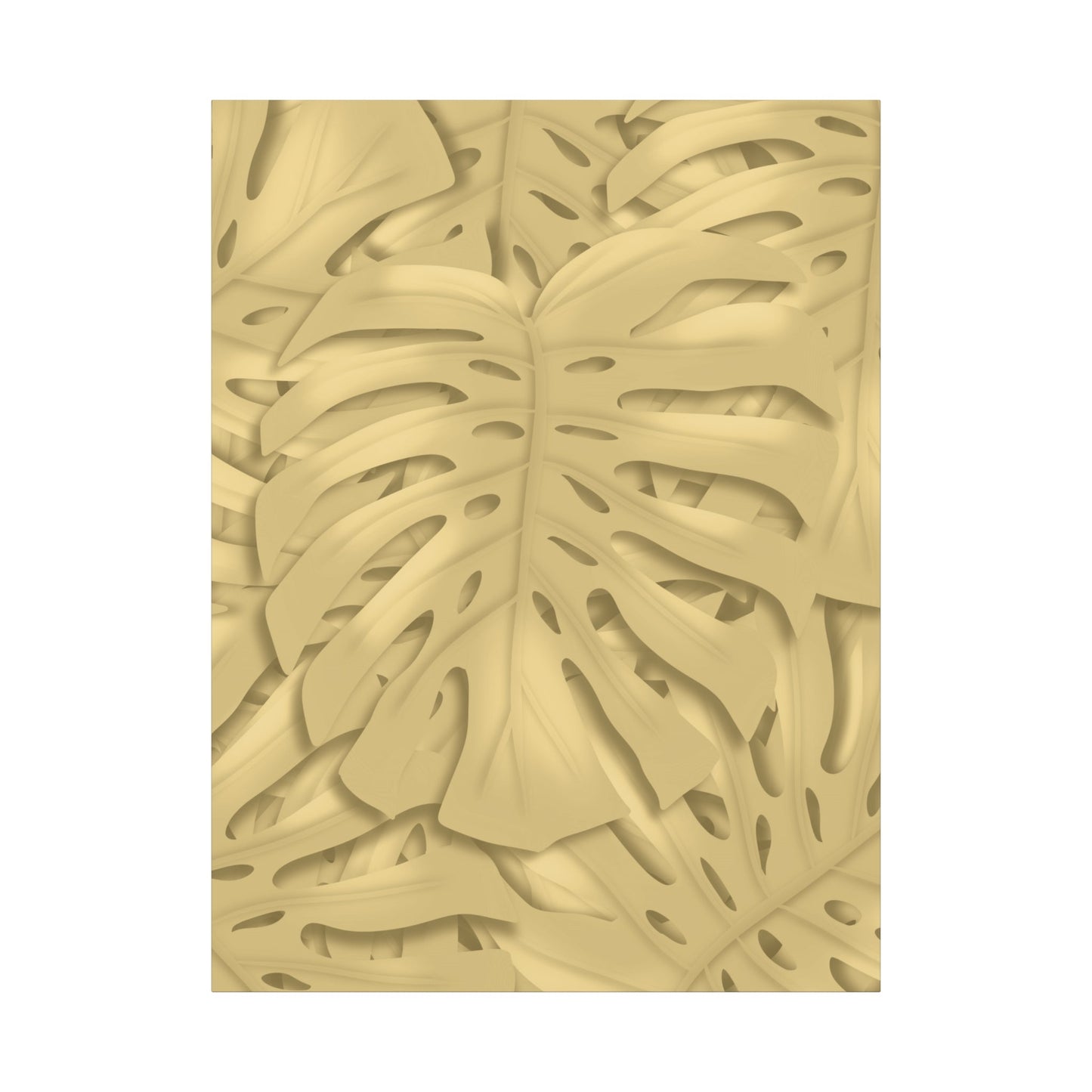 Golden Monstera Canvas Print – Botanical Wall Art