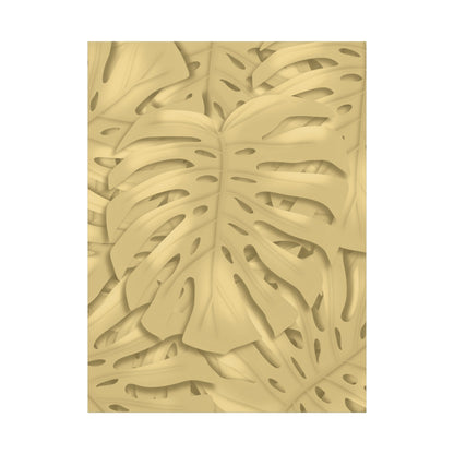 Golden Monstera Canvas Print – Botanical Wall Art