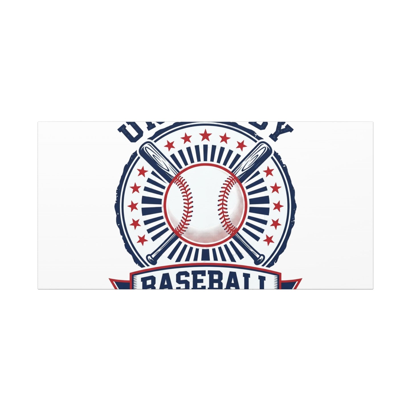 United by Baseball Canvas | Patriotic Baseball Graphic, Red White Blue Wall Art
