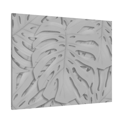 Soft Grey Monstera Canvas Print – Botanical Wall Art