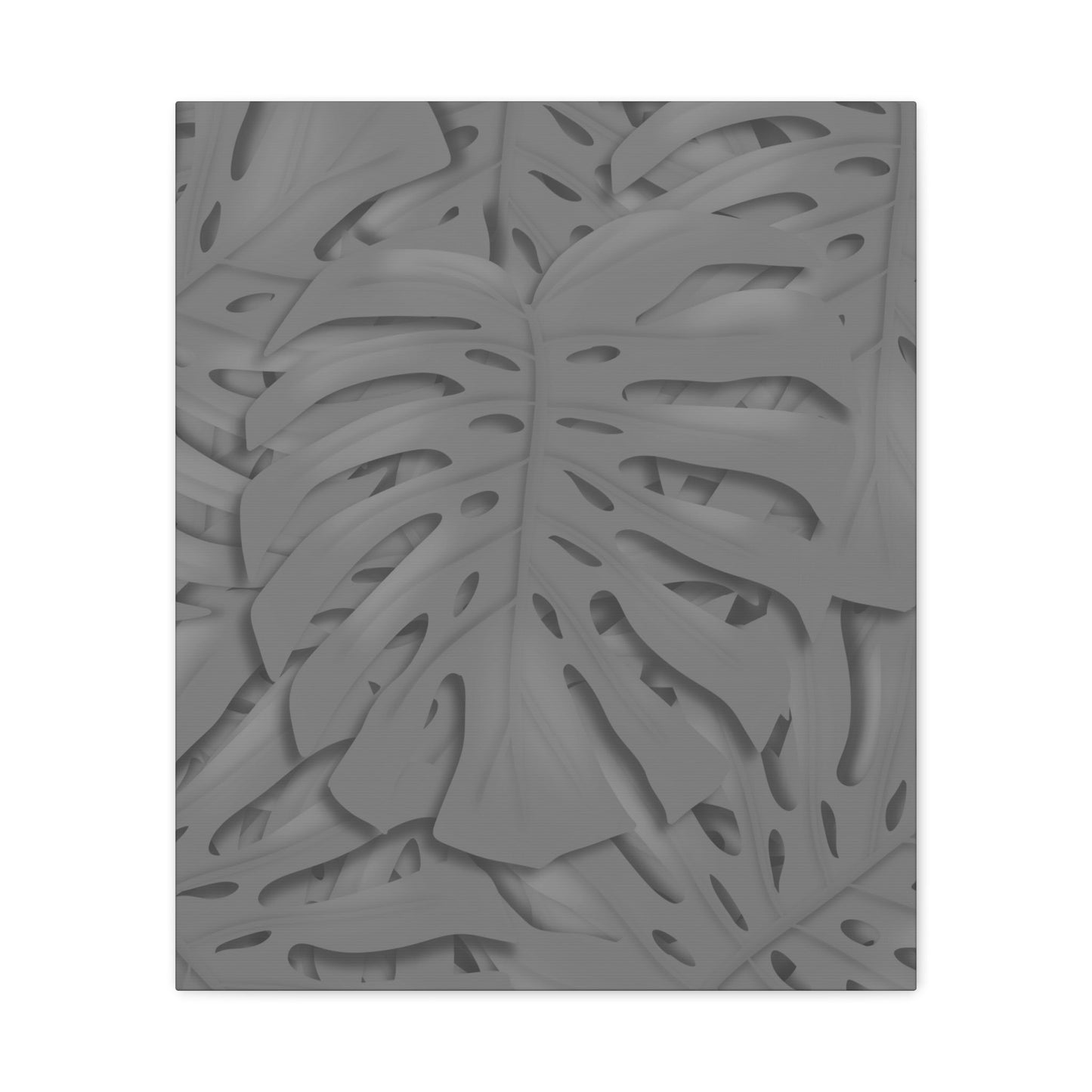 Grey Monstera Canvas Print – Botanical Wall Art