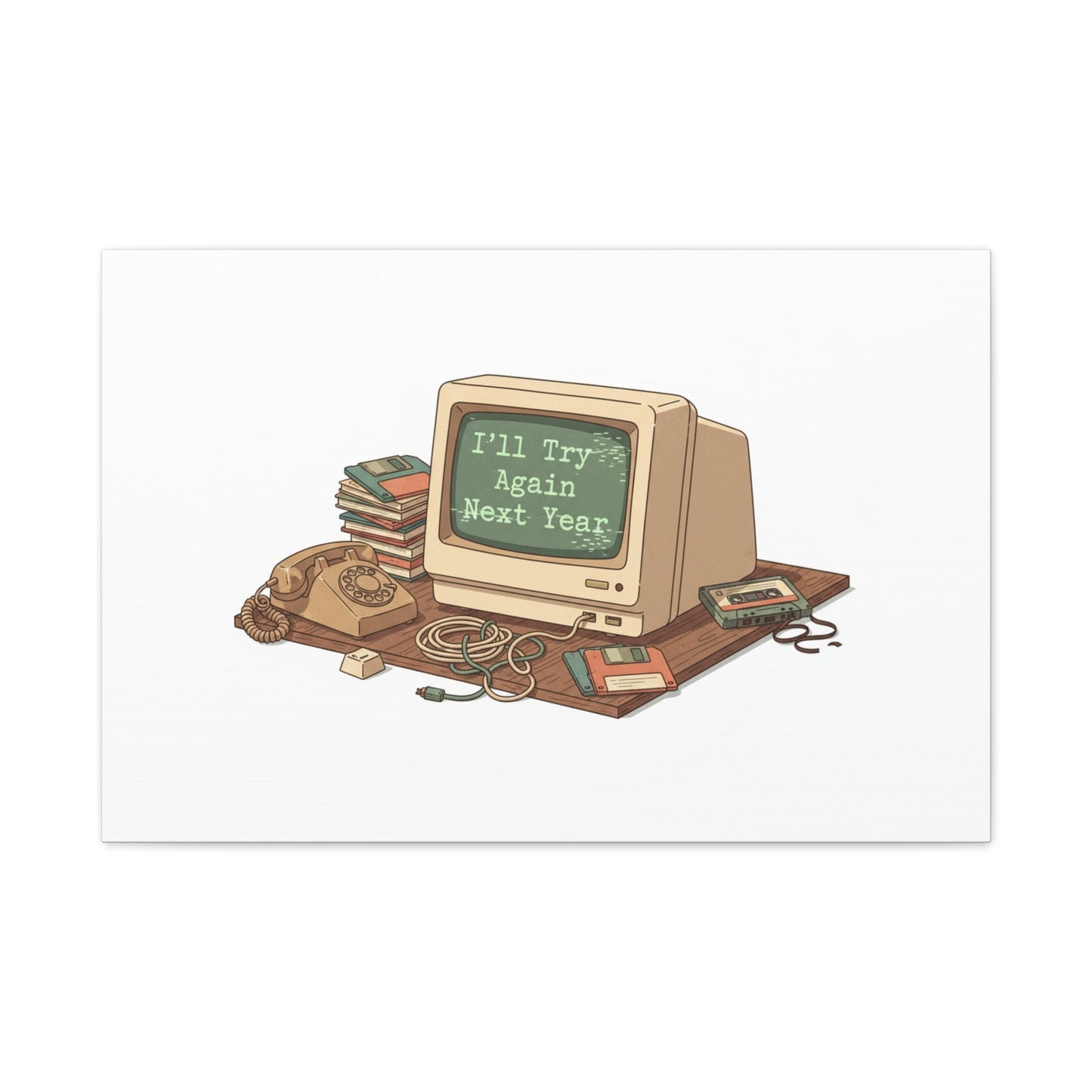 I’ll Try Again Next Year Canvas | Resolution Joke, January Burnout Poster