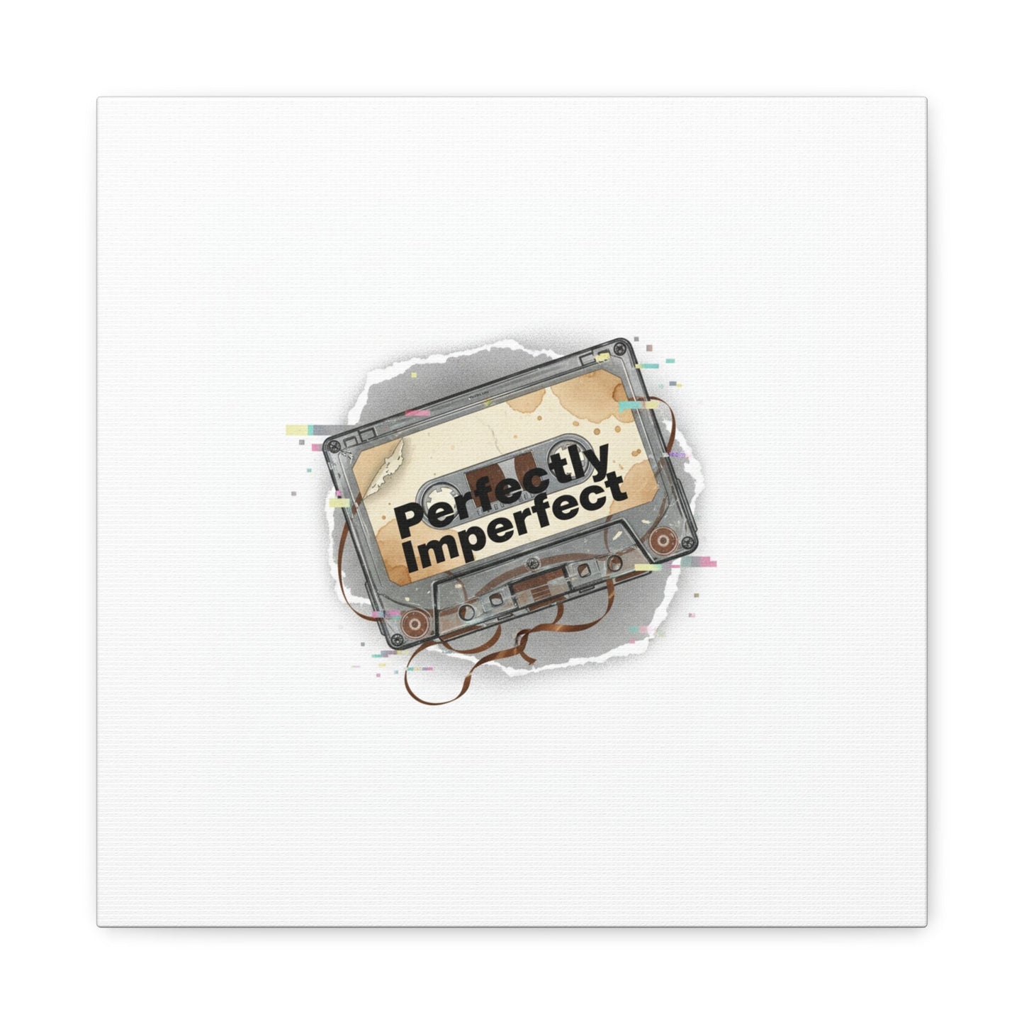 Perfectly Imperfect Cassette, Canvas Print | Analog Error, glitch art static