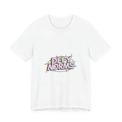 Defy Norms glitch font tee | anti-aesthetic, chaotic design shirt