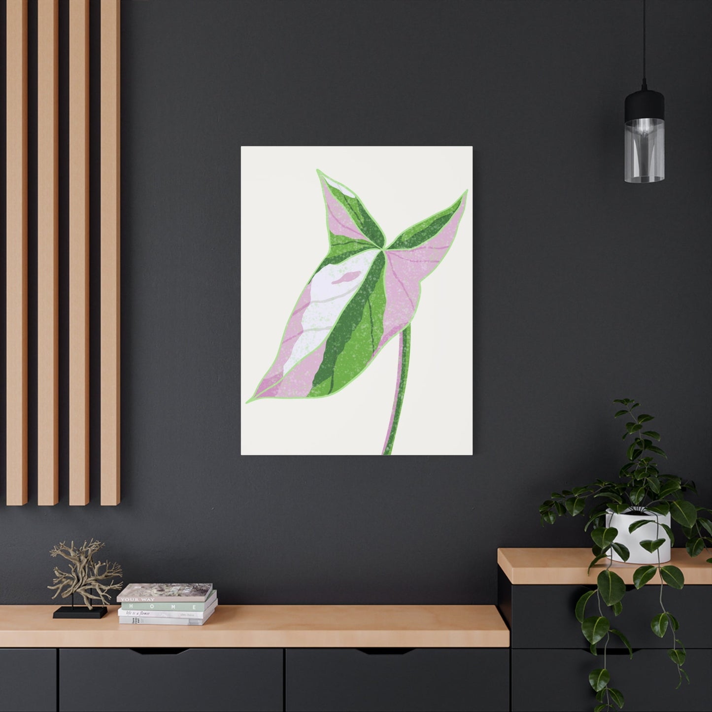 Syngonium Tricolor Canvas Print – Botanical Wall Art