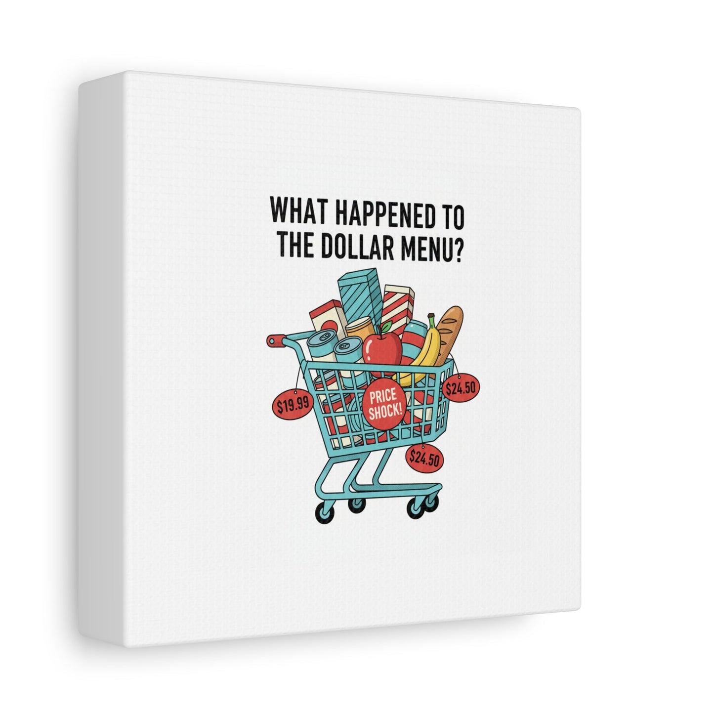 What Happened to the Dollar Menu? Canvas | Grocery Prices Meme, Price Shock Wall Art
