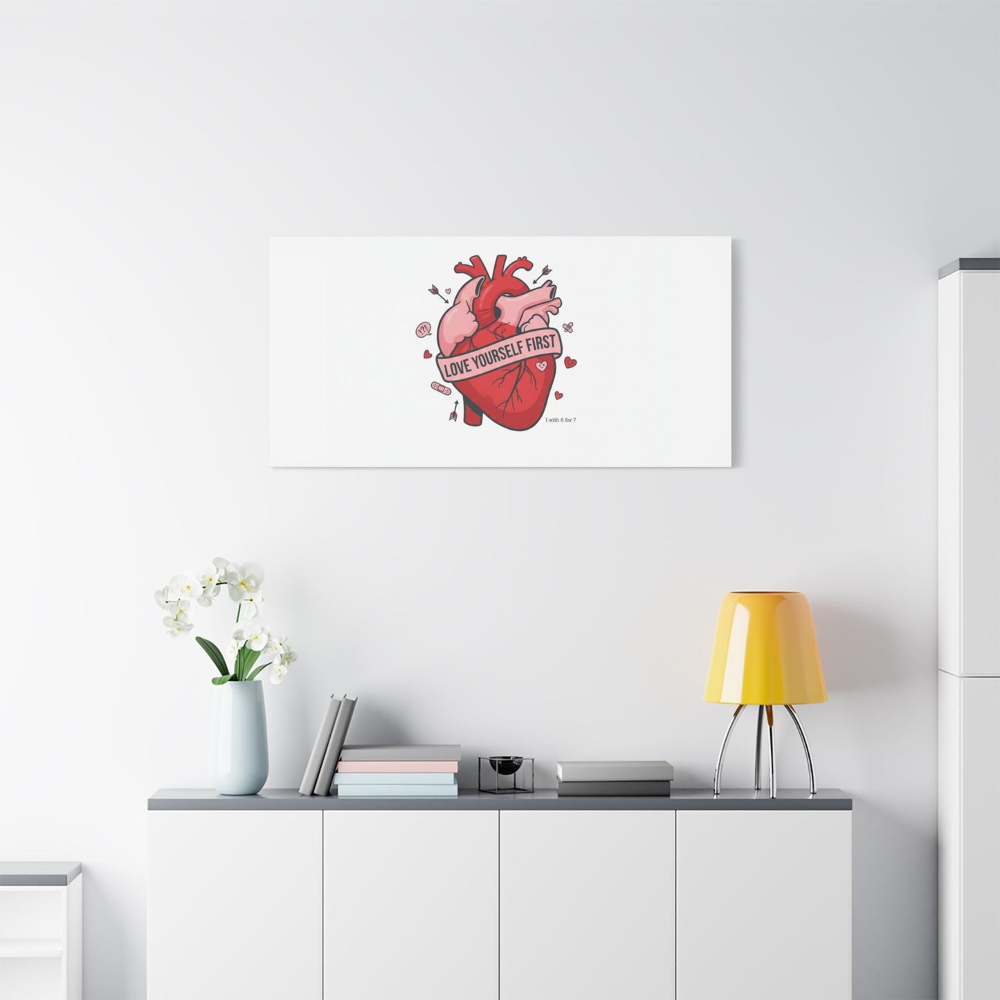 Love Yourself First Canvas, Hearts-with-a-Twist, Anti-Valentine Art
