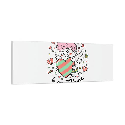 Weird Cupid heart illustration Canvas | Weird Valentine, quirky chaotic love