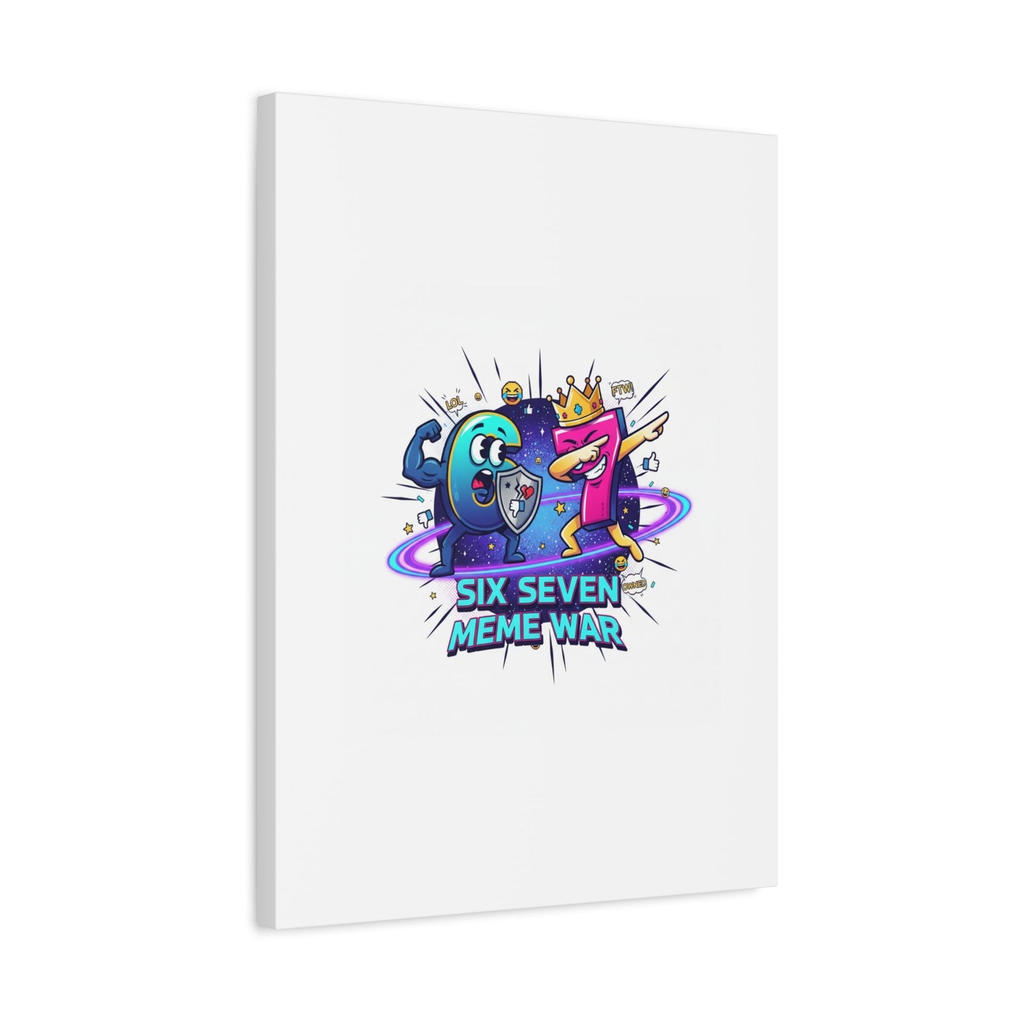 Six Seven Meme War Canvas | Legendary Internet Battle Art, Viral Culture Wall Decor