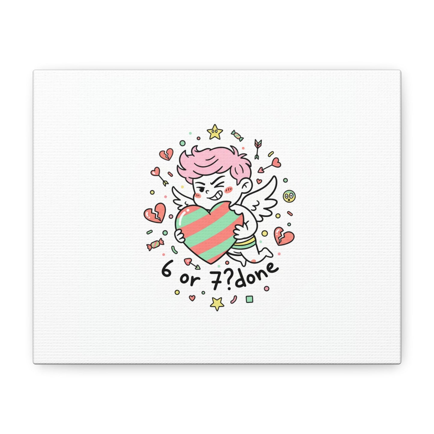 Weird Cupid heart illustration Canvas | Weird Valentine, quirky chaotic love