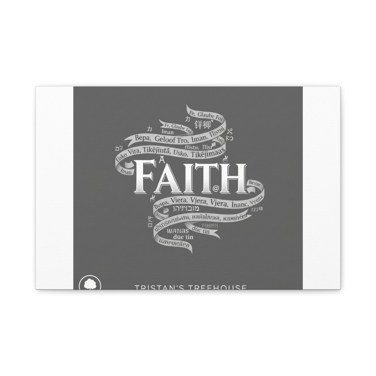handwritten faith ribbon Canvas | sketch aesthetic, doodle design